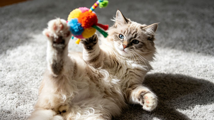 cat catching and kicking toy