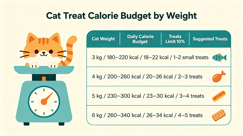 Cat treat calorie chart by weight