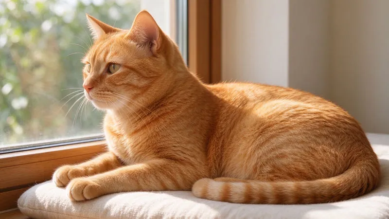 cat in heat showing restless behavior near window