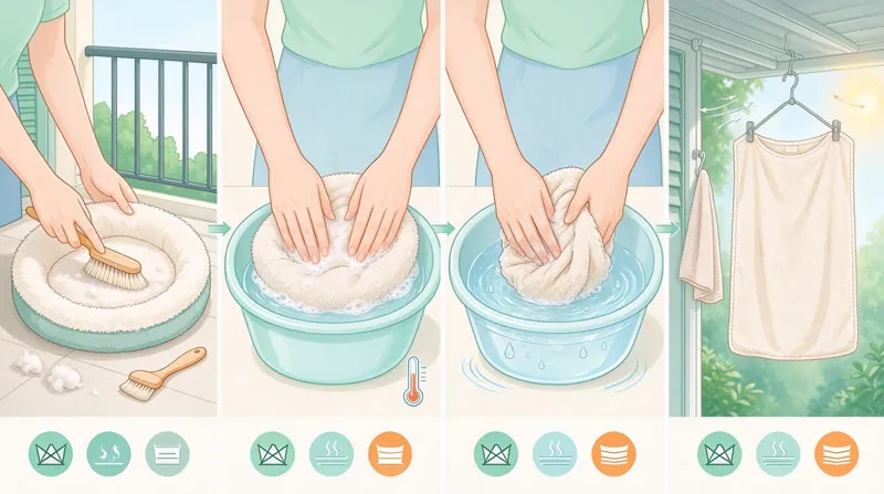 step by step guide to hand washing a cat bed