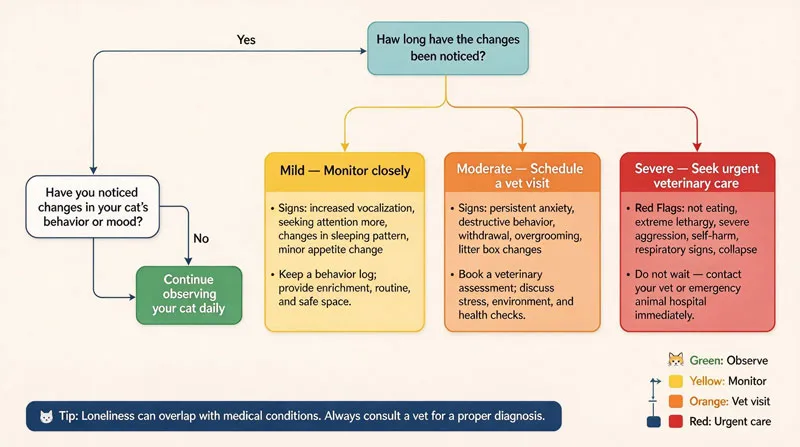 cat loneliness signs severity decision tree